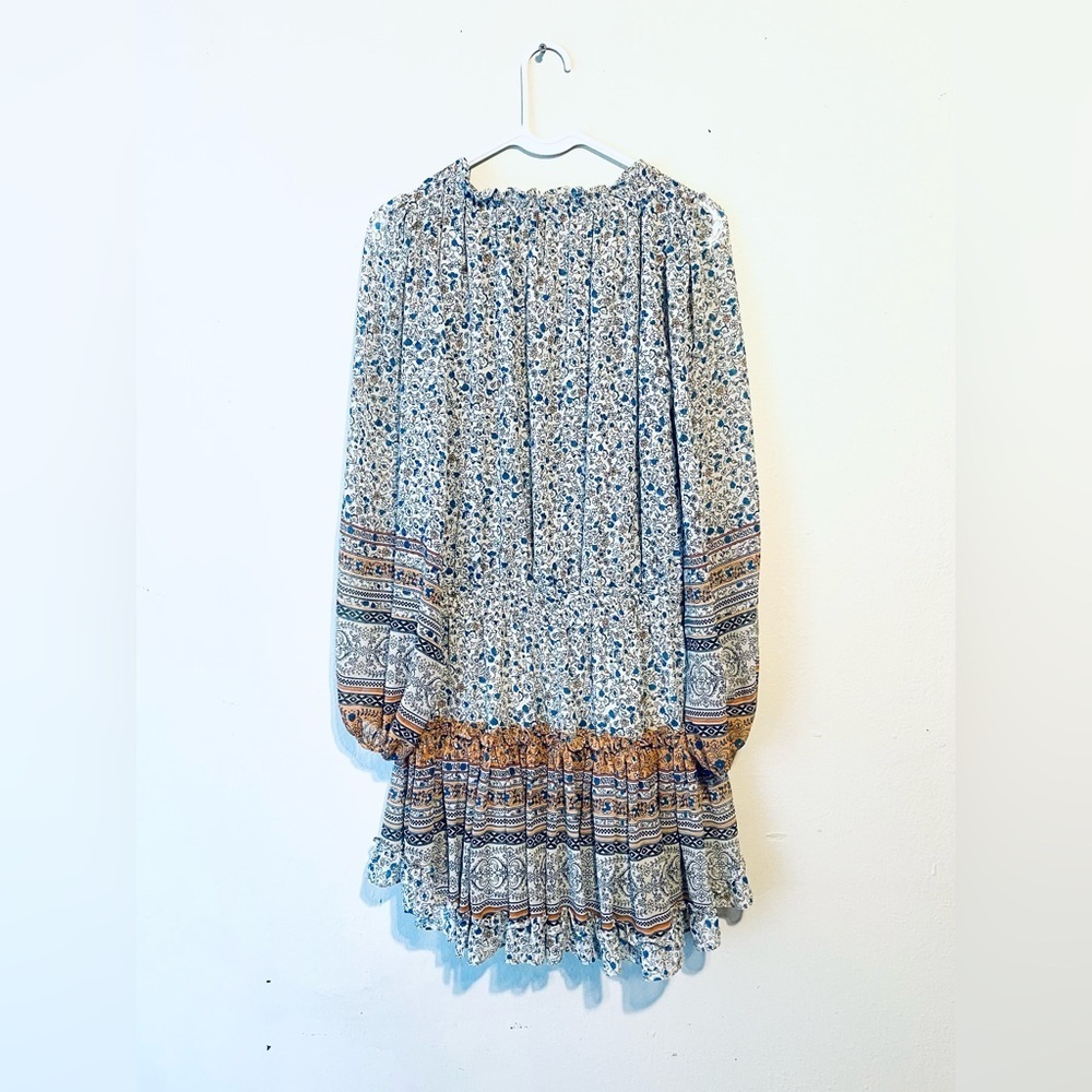 MISA Los Angeles Women's Lorena Printed Chiffon Split-Neck Mini Dress Size S EUC - Picture 8 of 8